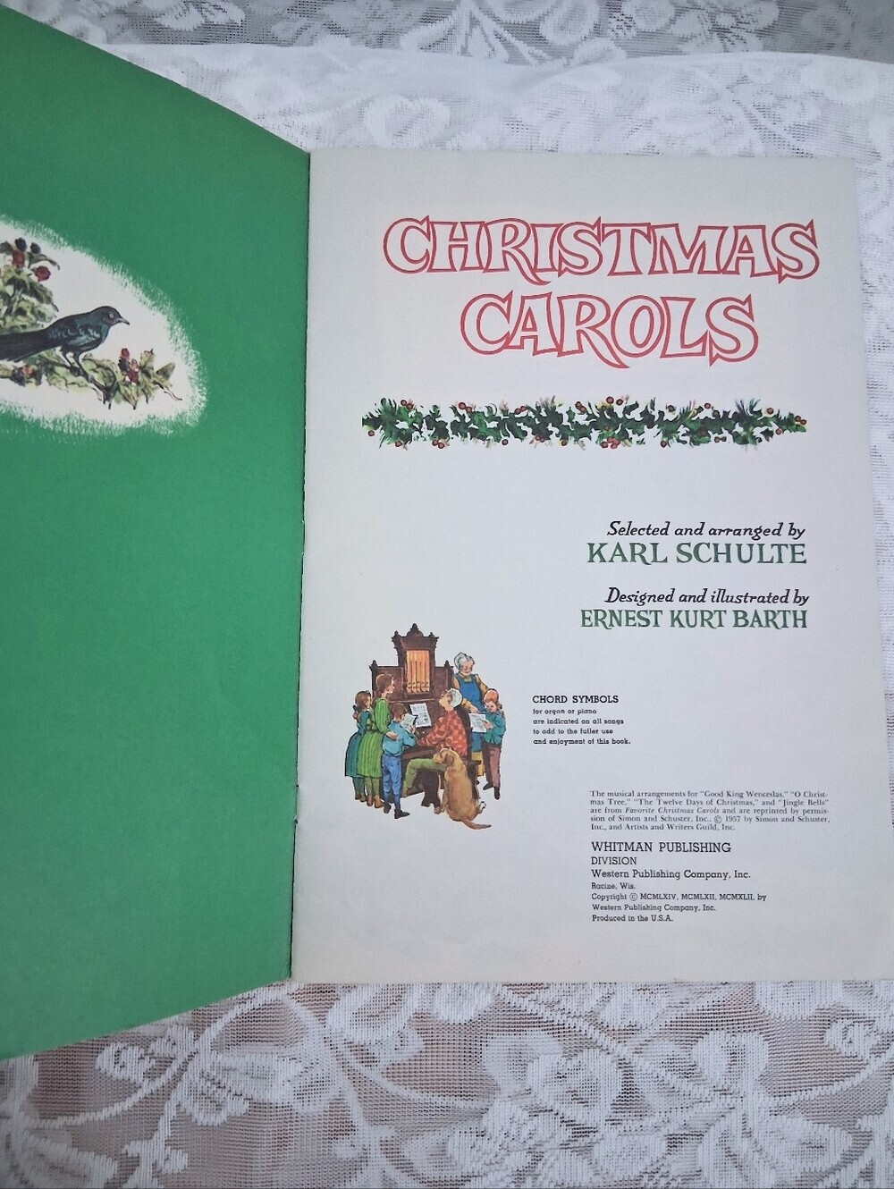 Vintage Whitman Christmas Carols Illustrated Music Books Voice Piano Guitar - Picture 11 of 16